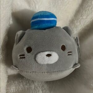 Gray Cat Plush with Macaroon Hat